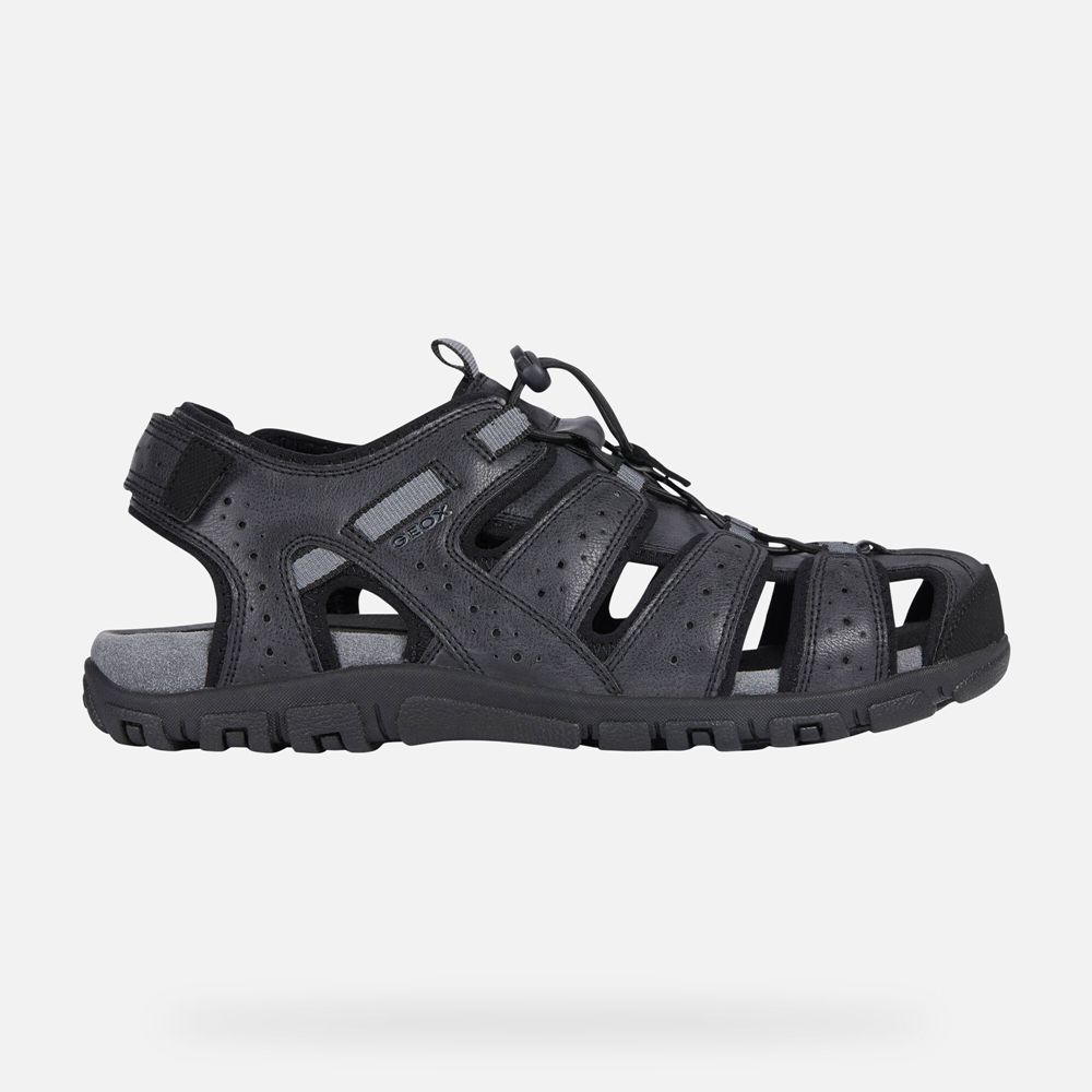 Geox Sandals Black Strada - Geox Mens Shoes - WFMRCN023